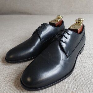 Hugo Boss Mens Shoes 8.5 Black Derby Dress 3 Eye